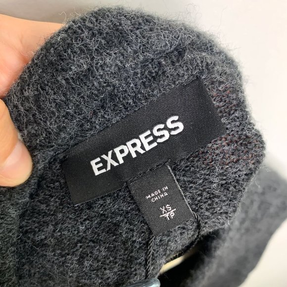 NWT EXPRESS Dark Grey Mock Neck Tunic Sweater Sz XS - Picture 11 of 13